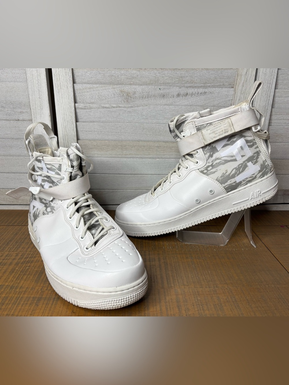 Nike SF Air Force 1 High Winter Camo Mens Boot Size 12 White Reflective VGUC